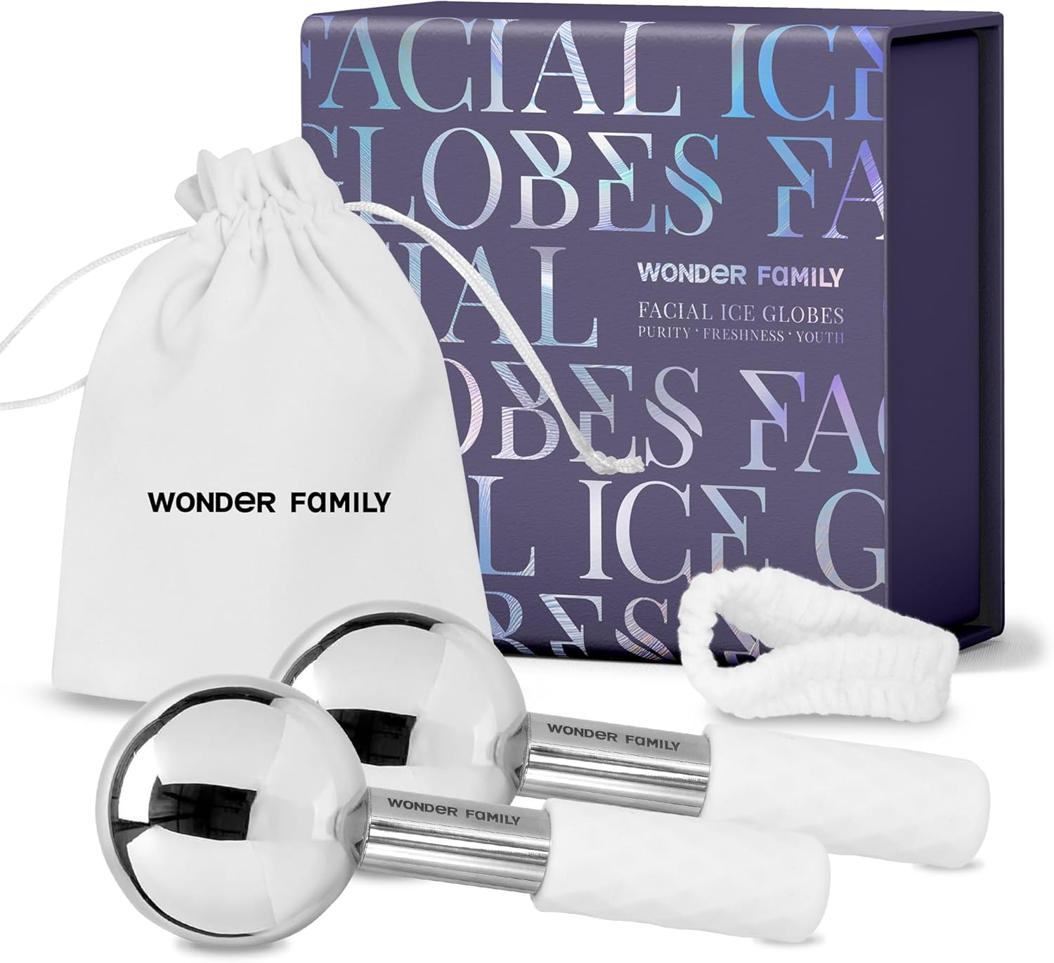 Ice Roller for Face - Puffy Eyes & Dark Circles - Facial Ice Globes for Cryotherapy