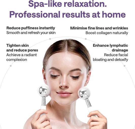 Ice Roller for Face - Puffy Eyes & Dark Circles - Facial Ice Globes for Cryotherapy